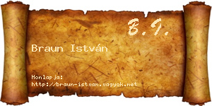Braun István névjegykártya